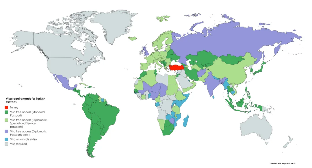 Eligible countries for the Turkey Visa on arrival